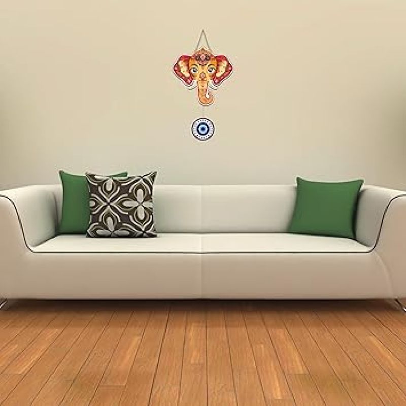 Elephant Evil Eye Wooden  Wall Hanging Living room Home Decoration Modern Artworks Gift Items for Friend